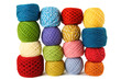 many multicolored clews in a vertical rows, isolated many multicolored clews in a vertical rows, isolated
