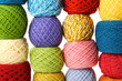 closeup of many multicolored clews, isolated closeup of many multicolored clews, isolated