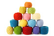 many multicolored clews in pyramid, isolated many multicolored clews in pyramid, isolated