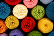 many multicolored clews, view from above, isolated on black many multicolored clews, view from above, isolated on black