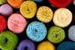 many multicolored clews, view from above, isolated on black many multicolored clews, view from above, isolated on black