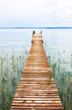 Old Pier on the Lake, Cloudy Sky