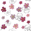 Sakura flowers in sketch style (seamless) Sakura flowers in sketch style (seamless)