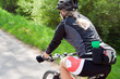 Woman riding a bike, motion blur Woman riding a bike, motion blur