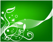 Abstract background of curls in silhouette