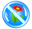 Flower in prohibiting sign