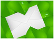 Letter on background of green leaves