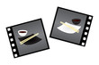 Sushi set on negatives
