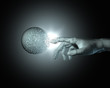 hand and sphere abstract 1