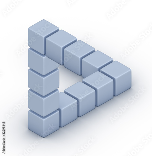 Illustration: The Penrose triangle optical illusion The Penrose triangle optical illusion