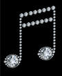 Diamond Music Note on black background Diamond Music Note on black background