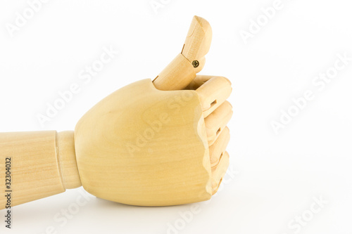 Photo: wooden hand: thumb up wooden hand: thumb up