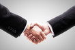 Handshake - Hand holding on white background