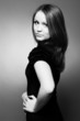 Beautiful young girl, black and white