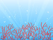 Red Coral and Bubbles in Blue Ocean. Vector Illustration Red Coral and Bubbles in Blue Ocean. Vector Illustration