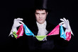 dark studio portrait of a magician