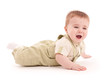 Photo: Portrait of adorable blue-eyes baby lying down Portrait of adorable blue-eyes baby lying down