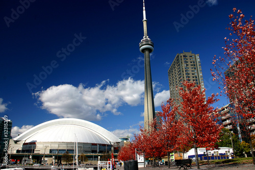 Photo: CN Tower and Roger Centre During Fall CN Tower and Roger Centre During Fall