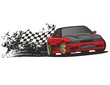 Car on drifting. Vector illustration.