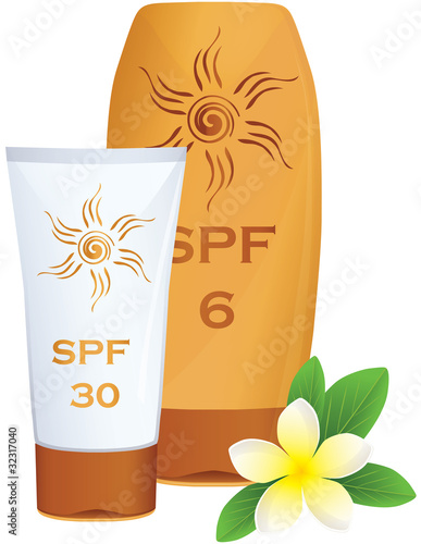 Vector: Sun Cream Containers Sun Cream Containers