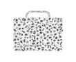 black-and-white luggage composed from different travel elements