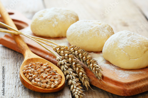 Photo: Wheat and dough Wheat and dough