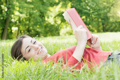 Photo: happy student outdoors relaxed happy student outdoors relaxed