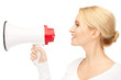 woman with megaphone
