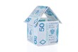 House made of 50 Polish Zloty banknotes isolated
