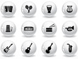 Glossy grey buttons