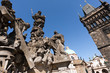 Photo: Statue and Tower on Charles Bridge Prague Czech Republic. Statue and Tower on Charles Bridge Prague Czech Republic.