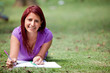 Woman studying outdoors