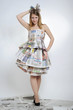 Girl in newspaper dress