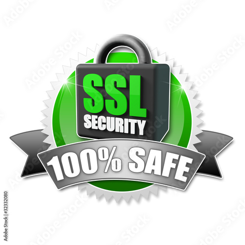 Illustration: SSL Security! Button, Icon SSL Security! Button, Icon