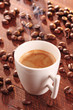 hot cup of coffee-expresso- with smoke