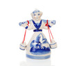 Dutch statue of milkmaid over white background