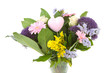 Bouquet of flowers over white background