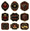 Illustration set golden decorative frames - vector Illustration set golden decorative frames - vector