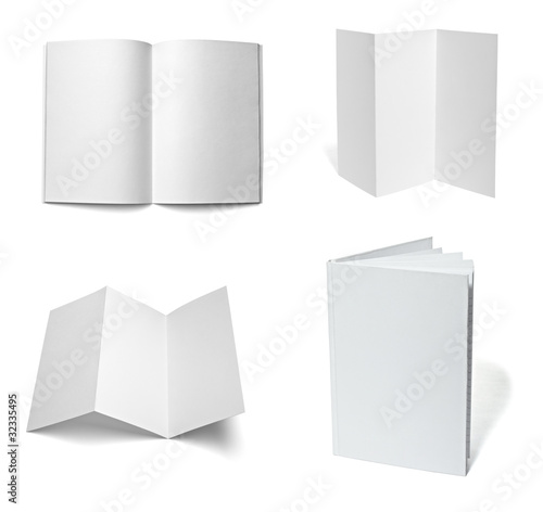 Foto: leaflet notebook textbook white blank paper template leaflet notebook textbook white blank paper template