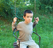 Boy swinging