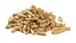 Pile of wood pellets isolated on white