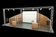 Tradeshow stand over black background. Tradeshow stand over black background.