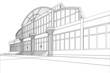 wireframe of office building wireframe of office building