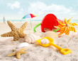 Children's beach toys at the beach Children's beach toys at the beach