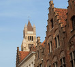 Bruges, Cathedral of Saint Saviour and step-roofed houses Bruges, Cathedral of Saint Saviour and step-roofed houses