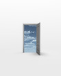 Door opens to Sky in white