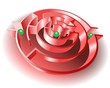 Labirinto Rosso Successo-Success Red Maze Labyrinth-Vector