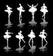 eight white ballet dancers with reflections eight white ballet dancers with reflections