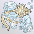 vector abstract fish on splash of water vector abstract fish on splash of water