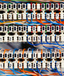 telephone panel or switchboard panel with wires